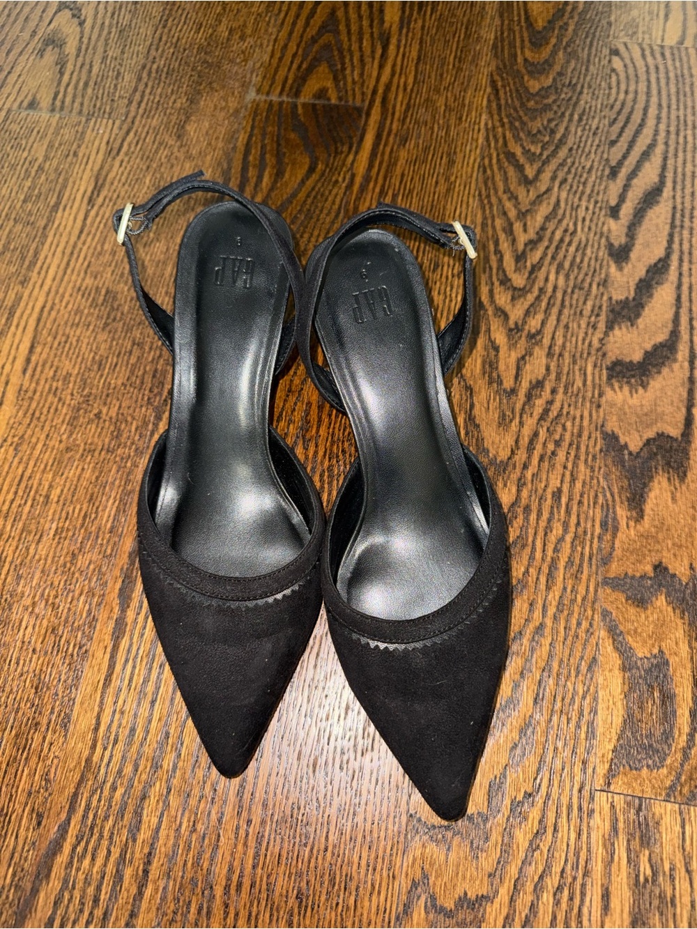 Gap Black Pointed Toe Slingback Kitten Heels